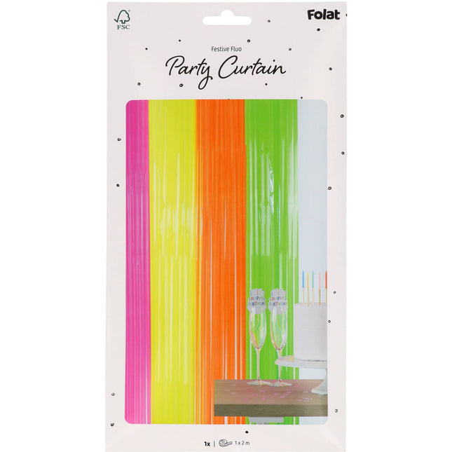 Regenbogen Türvorhang Neon 2m