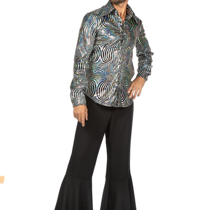 Party Bluse Disco Silber