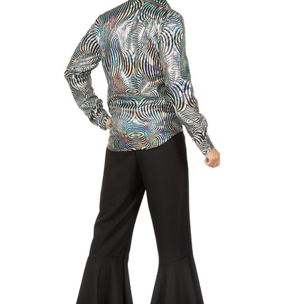 Party Bluse Disco Silber