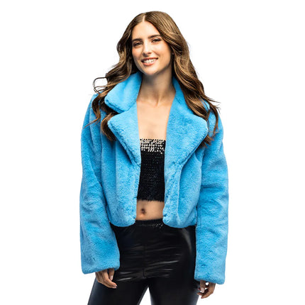 Jacke „Fluffy Rave“ in Türkis (M/L)