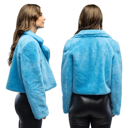 Jacke „Fluffy Rave“ in Türkis (M/L)
