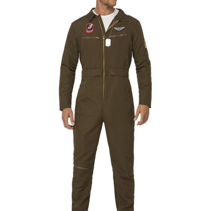 Top Gun Jumpsuit Grün Herren Pilot Maverick