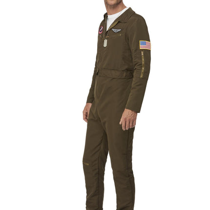 Top Gun Jumpsuit Grün Herren Pilot Maverick
