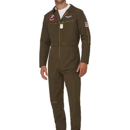 Top Gun Jumpsuit Grün Herren Pilot Maverick