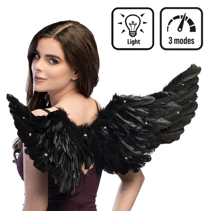 LED Engelsflügel schwarz