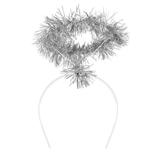 Stirnband Halo Lametta silber