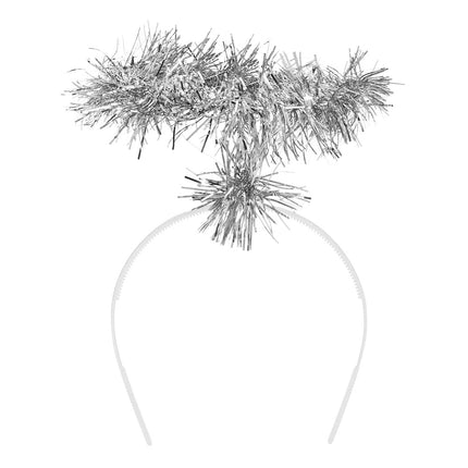 Stirnband Halo Lametta silber
