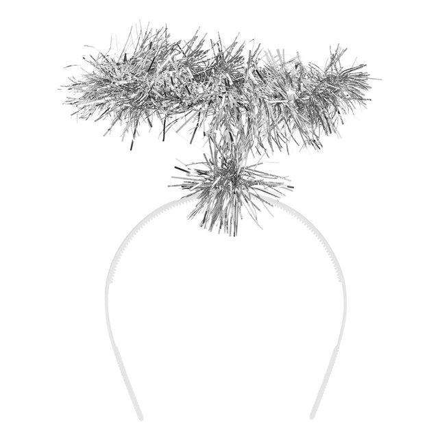 Stirnband Halo Lametta silber