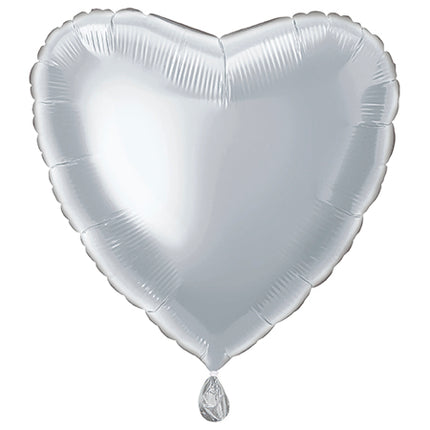 Herz Helium Ballon Silber Leer 45cm