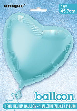 Herz Helium Ballon Hellblau Leer 45cm