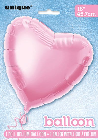 Solid Heart Folienballon 18", verpackt - Pastellrosa