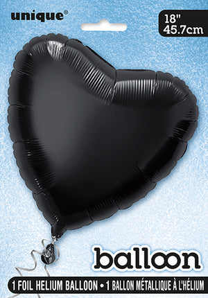 Herz Helium Ballon Schwarz Leer 45cm