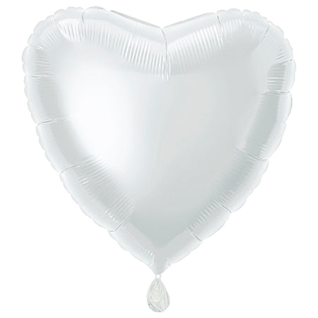 Herz Helium Ballon Weiß Leer 45cm