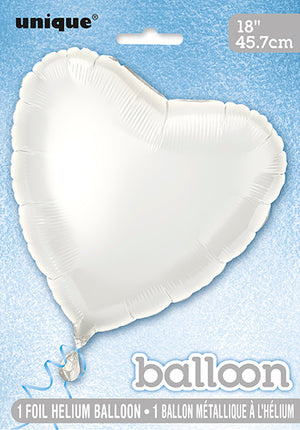 Herz Helium Ballon Weiß Leer 45cm