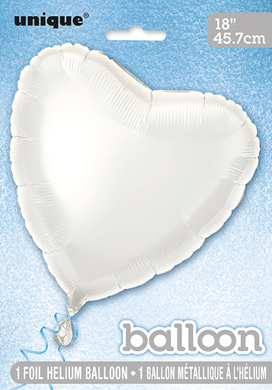 Herz Helium Ballon Weiß Leer 45cm