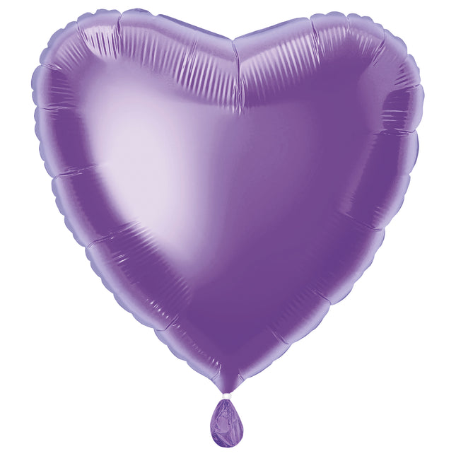 Herz Helium Ballon Flieder Leer 45cm