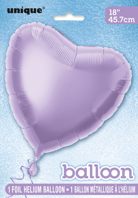 Herz Helium Ballon Flieder Leer 45cm