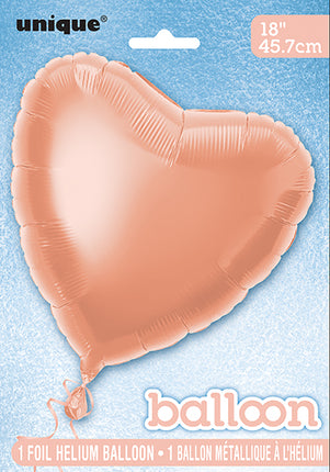 Herz Helium Ballon Rose Gold Leer 45cm