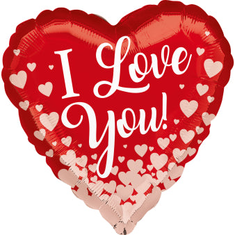 Ich liebe dich Heliumballon Rot Weiß Leer 43cm