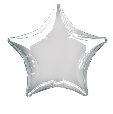 Stern Helium Ballon Silber Leer 50cm