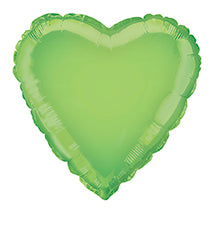 Herz Helium Ballon Limettengrün Leer 45cm