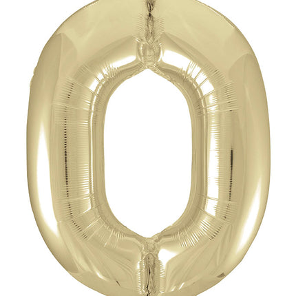 0 Jahr Figur Ballon Gold Glanz Leer 86cm