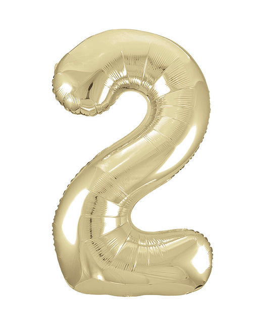 2 Jahre Figur Ballon Gold Glanz Leer 86cm