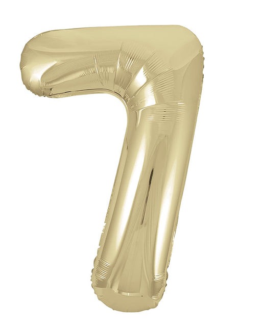 7 Jahre Figur Ballon Gold Glanz Leer 86cm