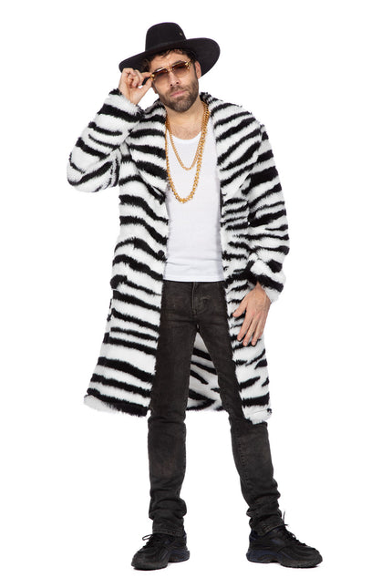 Pelzmantel Zebra lang