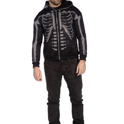 Skelett Weste Schwarz Herren Strass