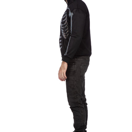 Skelett Weste Schwarz Herren Strass