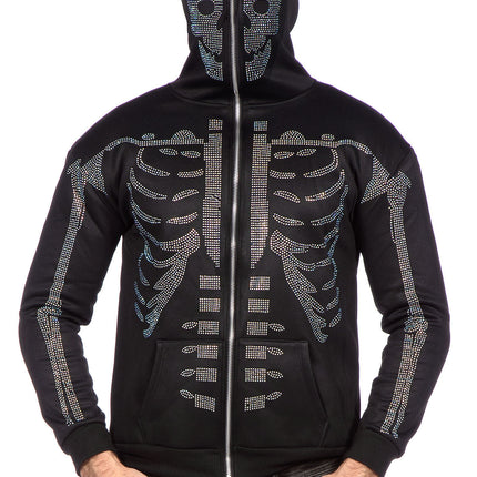 Skelett Weste Schwarz Herren Strass