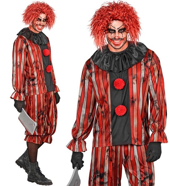Rot-Schwarzes „Wicked Clown“-Kostüm für Herren