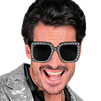 BRILLE SCHWARZ MIT STRASSSTEINEN