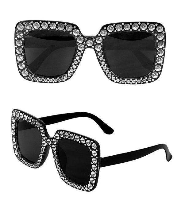 BRILLE SCHWARZ MIT STRASSSTEINEN