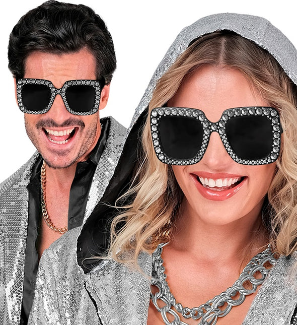 BRILLE SCHWARZ MIT STRASSSTEINEN