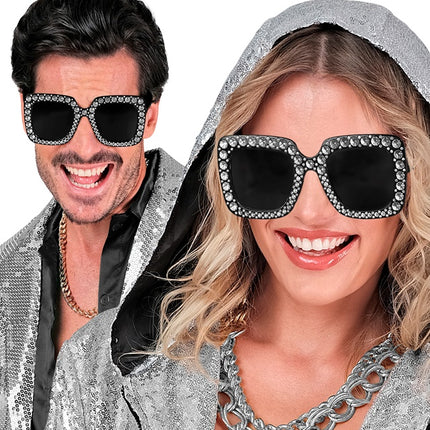 BRILLE SCHWARZ MIT STRASSSTEINEN