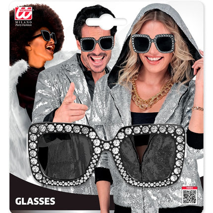 BRILLE SCHWARZ MIT STRASSSTEINEN