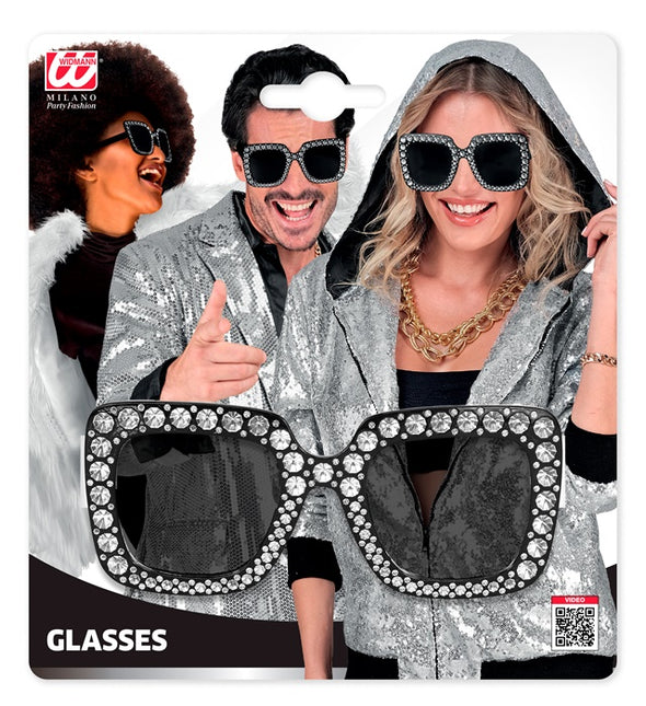 BRILLE SCHWARZ MIT STRASSSTEINEN