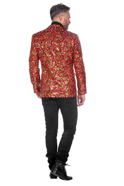 Rot Grün Blazer Männer Pailletten