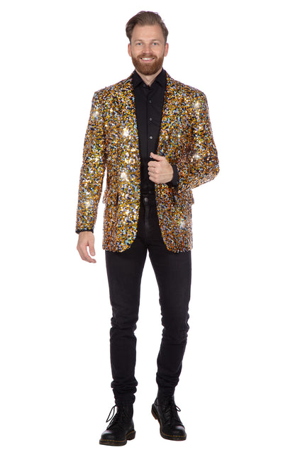 Gold Silber Blazer Herren Pailletten