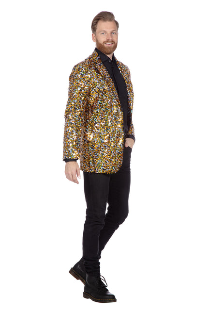 Gold Silber Blazer Herren Pailletten