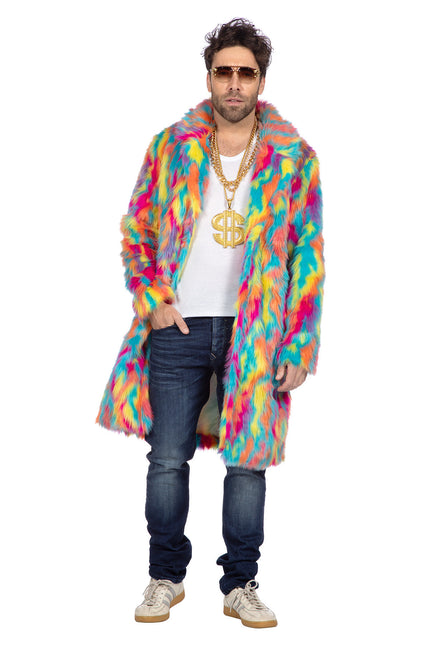 Pelzmantel mehrfarbig lang (V)