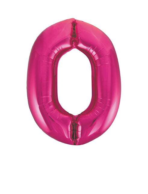 0 Jahr Figur Ballon Fuchsia Leer 86cm