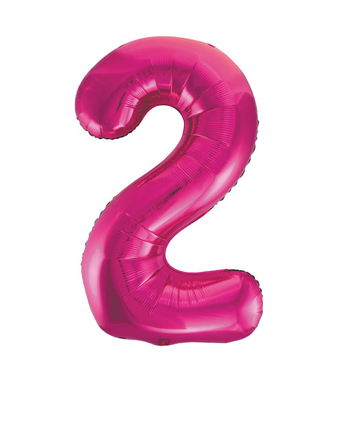 2 Jahre Figur Ballon Fuchsia Leer 86cm