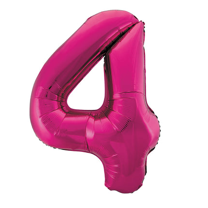 4 Jahre Figur Ballon Fuchsia Leer 86cm
