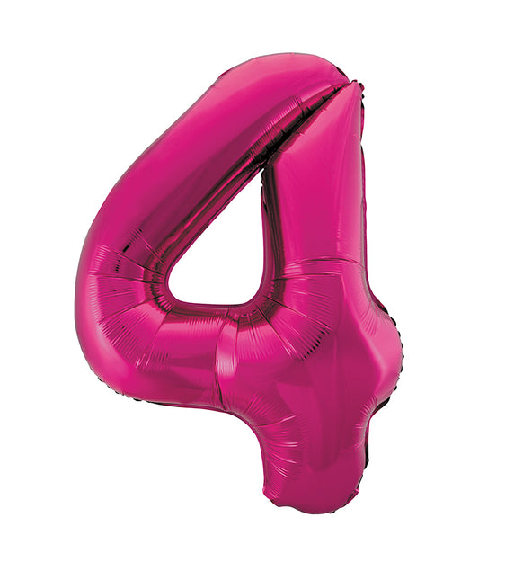 4 Jahre Figur Ballon Fuchsia Leer 86cm