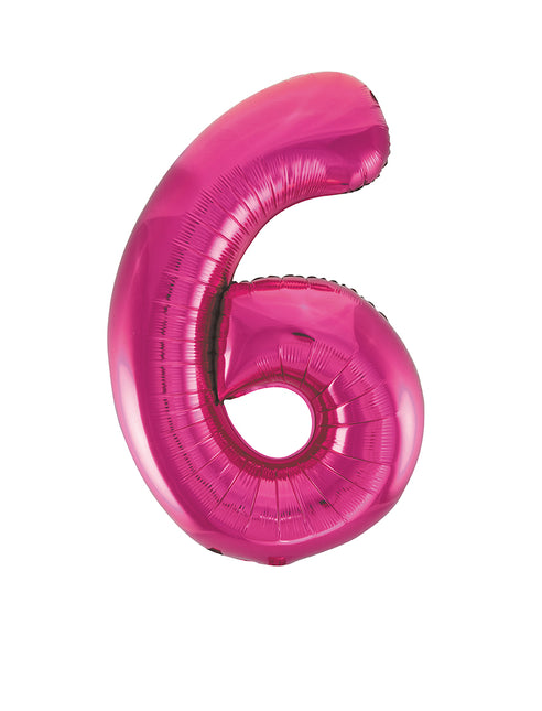 6 Jahre Figur Ballon Fuchsia Leer 86cm