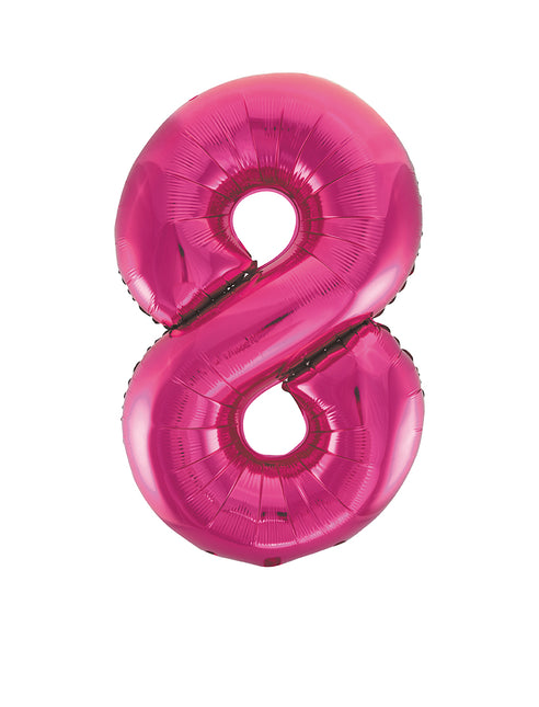 8 Jahre Figur Ballon Fuchsia Leer 86cm