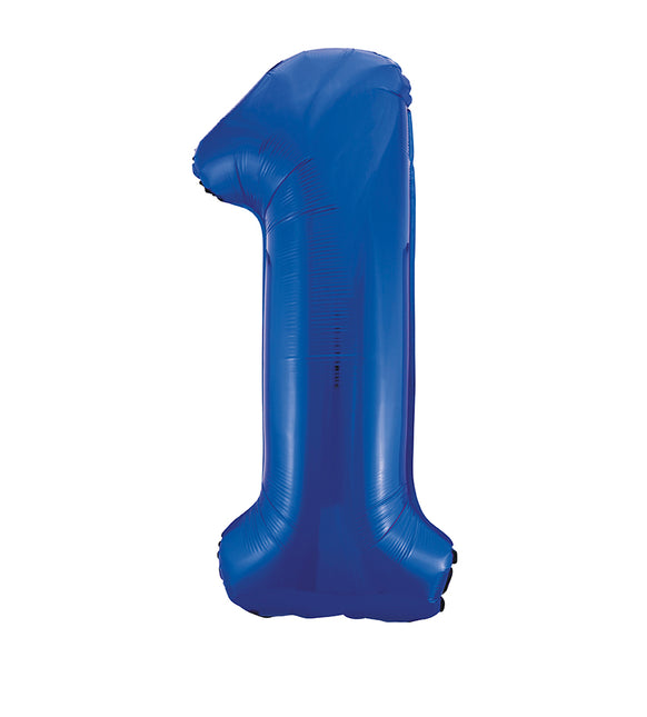 1 Jahr Figur Ballon Blau Leer 86cm